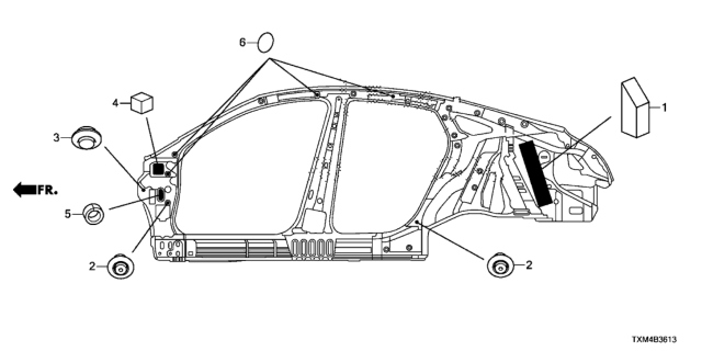 2020 Honda Insight Grommet (Side) Diagram