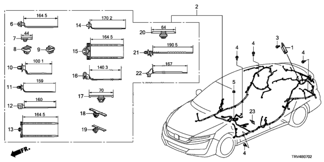 2017 Honda Clarity Electric Wire Harn Floor Diagram for 32107-TRV-A00