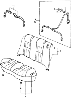 1984 Honda Accord Rear Seat - Seat Belt Diagram