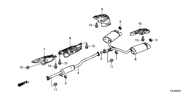 2013 Honda Accord Muffler (V6) Diagram