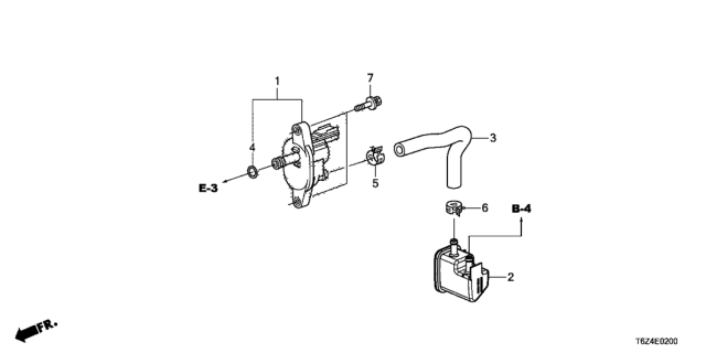 2017 Honda Ridgeline Tube B, Purge Diagram for 36176-5J6-A10