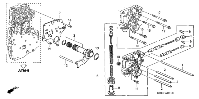 2006 Honda Odyssey 5 Door EXL-T (NAVIGATION) KA 5AT AT Regulator Body Diagram