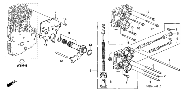 2005 Honda Odyssey Shaft Assy., Stator Diagram for 25155-PGH-000