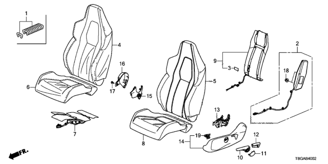 2020 Honda Civic Pad, Left Front Seat-Back Diagram for 81527-TBF-A01