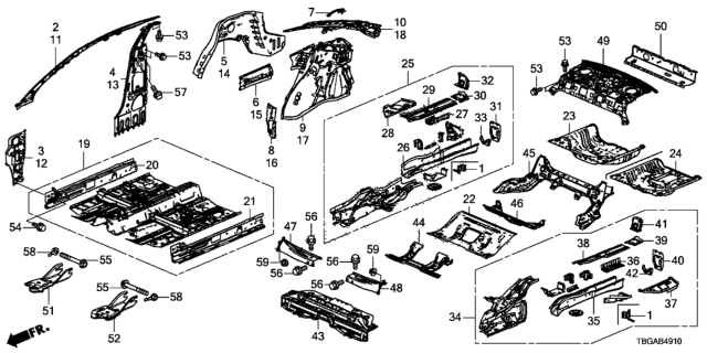 2020 Honda Civic Floor - Inner Panel Diagram