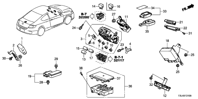 2013 Honda Accord Box Assembly, Fuse (Rewritable) Diagram for 38200-T2A-A01