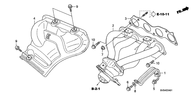 2011 Honda Civic Exhaust Manifold (2.0L) Diagram