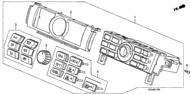 2009 Honda Pilot Knob Assy., Dial *NH365L* (BLACK METALLIC) Diagram for 79504-SZA-A01ZA