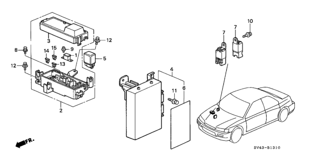 1996 Honda Accord ABS Unit Diagram for 39790-SV4-A02