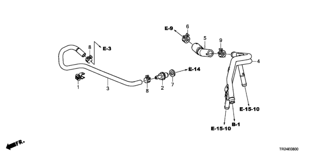 2013 Honda Civic 4 Door MX (HYBRID) KL CVT PCV Tube Diagram