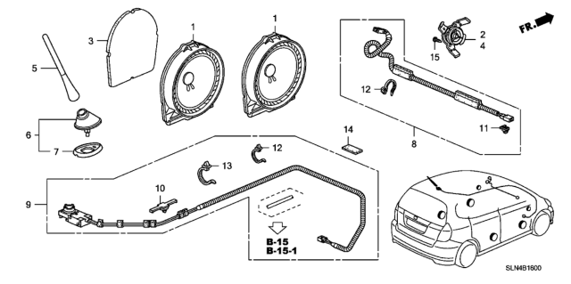 2007 Honda Fit Sub-Feeder Diagram for 39156-SLN-003