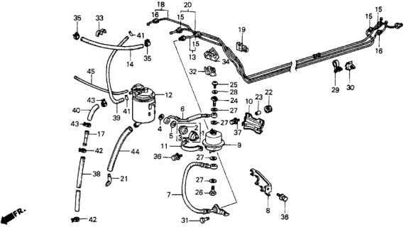 1985 Honda CRX Filter, Fuel Diagram for 16900-SB2-681