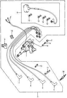 1982 Honda Prelude Distributor - Spark Plug Diagram