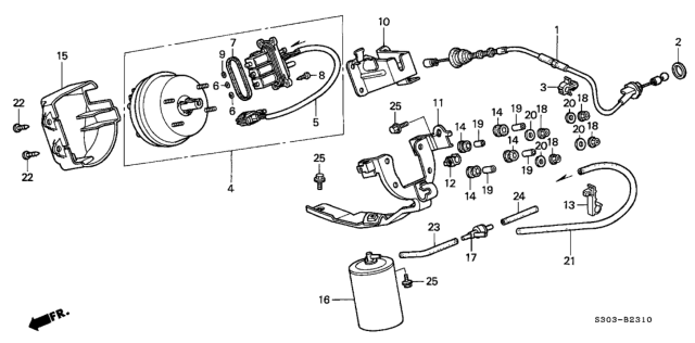 1998 Honda Prelude Stay, Actuator Diagram for 36613-P5M-A00