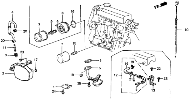 1986 Honda CRX Cover, Breathing Port Diagram for 11311-PG6-000