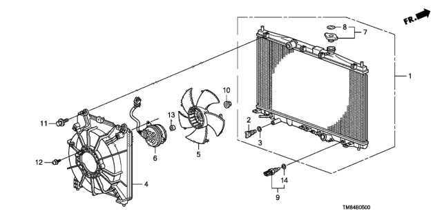 2014 Honda Insight Radiator (Toyo) Diagram for 19010-RBJ-004