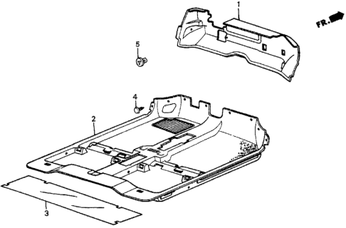 1987 Honda Civic 5 Door 4WD KA 5MT Floor Mat Diagram