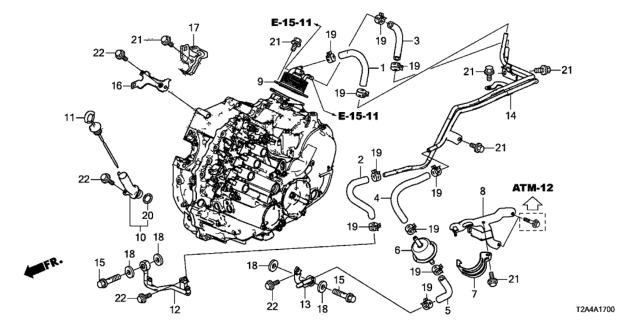 2015 Honda Accord 4 Door TOUR (V6) KA 6AT AT Oil Level Gauge - ATF Pipe (V6) Diagram