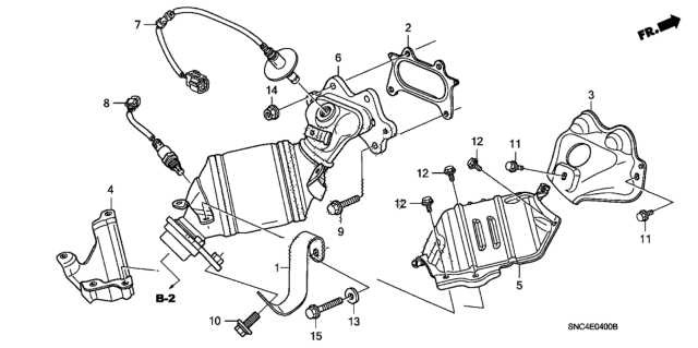 2006 Honda Civic Gasket, Exhuast Manifold Diagram for 18115-RMX-007