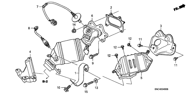 2006 Honda Civic Sensor, Rear Oxygen Diagram for 36532-RMX-A01