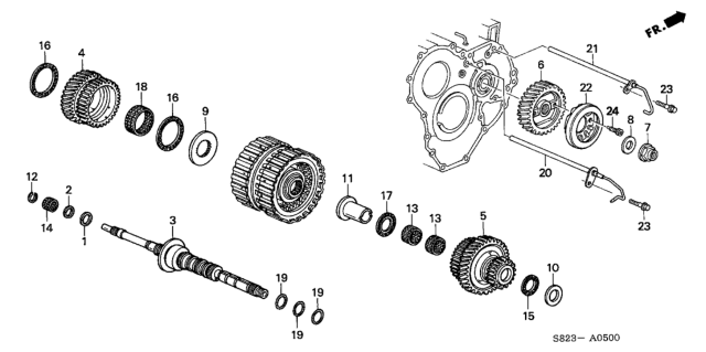 2002 Honda Accord Needle, Thrust (62X73X2) Diagram for 91021-PAX-007