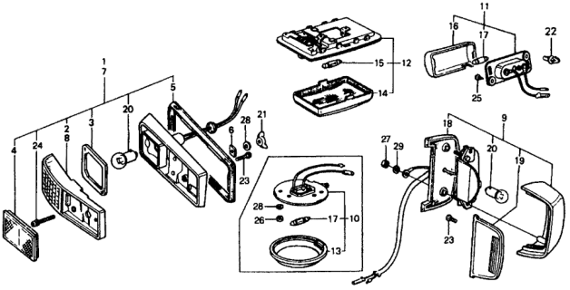 1978 Honda Civic Light Assembly, Interior (Daiichi) Diagram for 34250-671-003