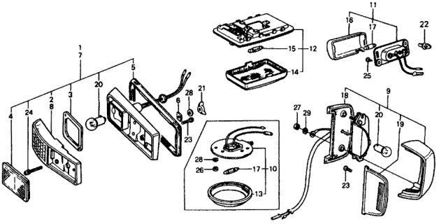 1979 Honda Civic Lens, Driver Side Diagram for 33851-634-673