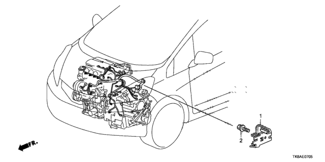 2013 Honda Fit Engine Wire Harness Stay Diagram