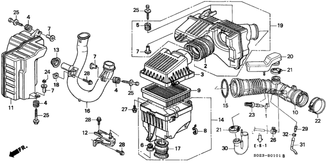 1999 Honda Civic Air Cleaner (VTEC) Diagram