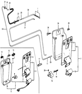 1976 Honda Civic Washer, Windshield Diagram for 38510-659-023
