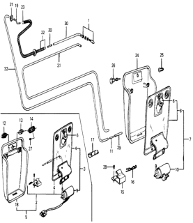 1974 Honda Civic Joint A, Washer Tube Diagram for 38562-647-922