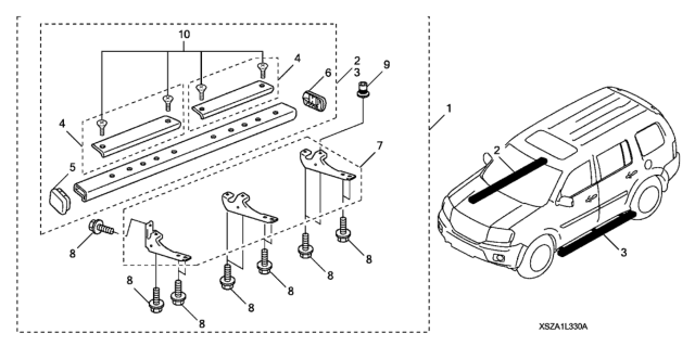 2013 Honda Pilot Side Steps Diagram