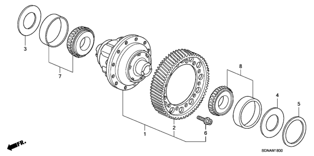 2007 Honda Accord MT Differential (V6) Diagram