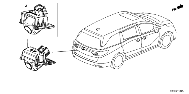 2021 Honda Odyssey CAMERA, REARVIEW Diagram for 39530-THR-A12