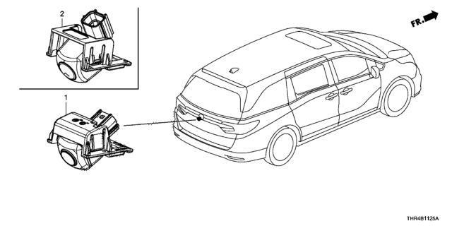 2018 Honda Odyssey Camera Assy., Rearview Diagram for 39530-THR-A02