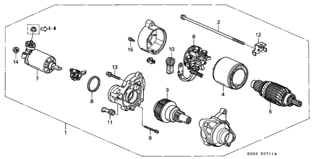 1997 Honda Civic 3 Door CX KA 4AT AT Starter Motor (Mitsuba/CME) Diagram
