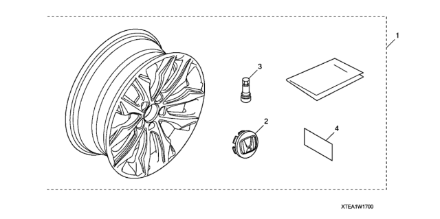 2020 Honda Civic 5 Door LX (HONDA SENSING) KA CVT Alloy Wheel Diagram 2