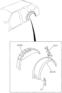 1997 Honda Passport Rear Wheel Housing Diagram