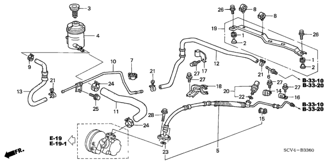 2005 Honda Element P.S. Lines Diagram