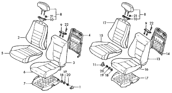 1991 Honda Civic Front Seat Diagram