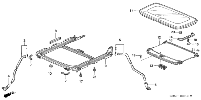 2000 Honda Accord 2 Door EX KA 5MT Sliding Roof Diagram 1