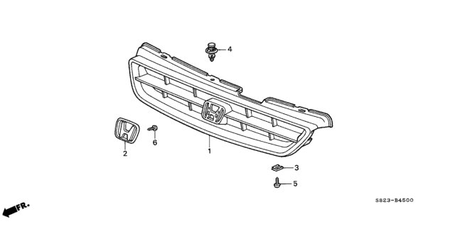 2000 Honda Accord Front Grille Diagram