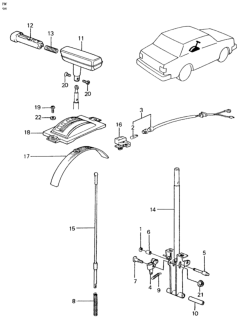 1981 Honda Civic Knob, Select Lever Diagram for 54131-SA0-982