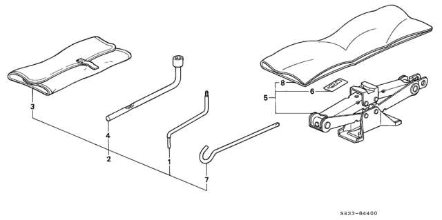 1995 Honda Civic Tools - Jack Diagram