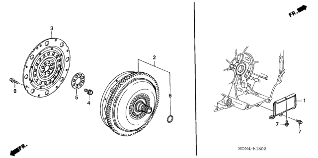 2004 Honda Accord 2 Door EX (V6 NAVIGATION) KA 5AT Torque Converter (V6) Diagram
