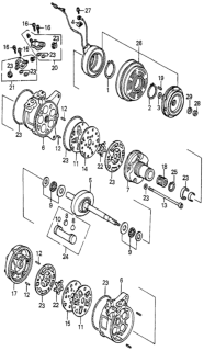 1985 Honda Accord A/C Compressor (Components) (Denso) Diagram