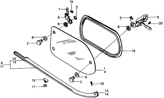 1978 Honda Civic Quarter Window Diagram