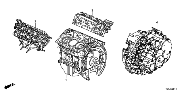 2016 Honda Accord General Assembly, Front Cylinder Head Diagram for 10004-5G0-A01