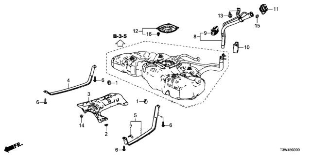 2015 Honda Accord Hybrid Fuel Filler Pipe Diagram