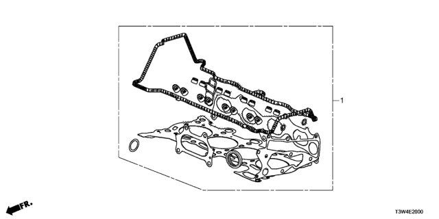 2017 Honda Accord Hybrid Gasket Kit, Cylinder Head Diagram for 06110-5K0-000